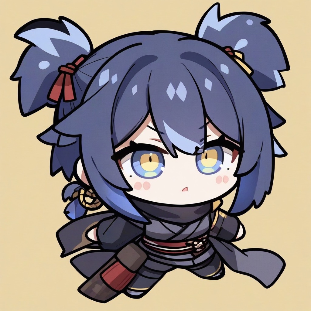 1girl,  chibi,  navy blue hair on Tensor.Art