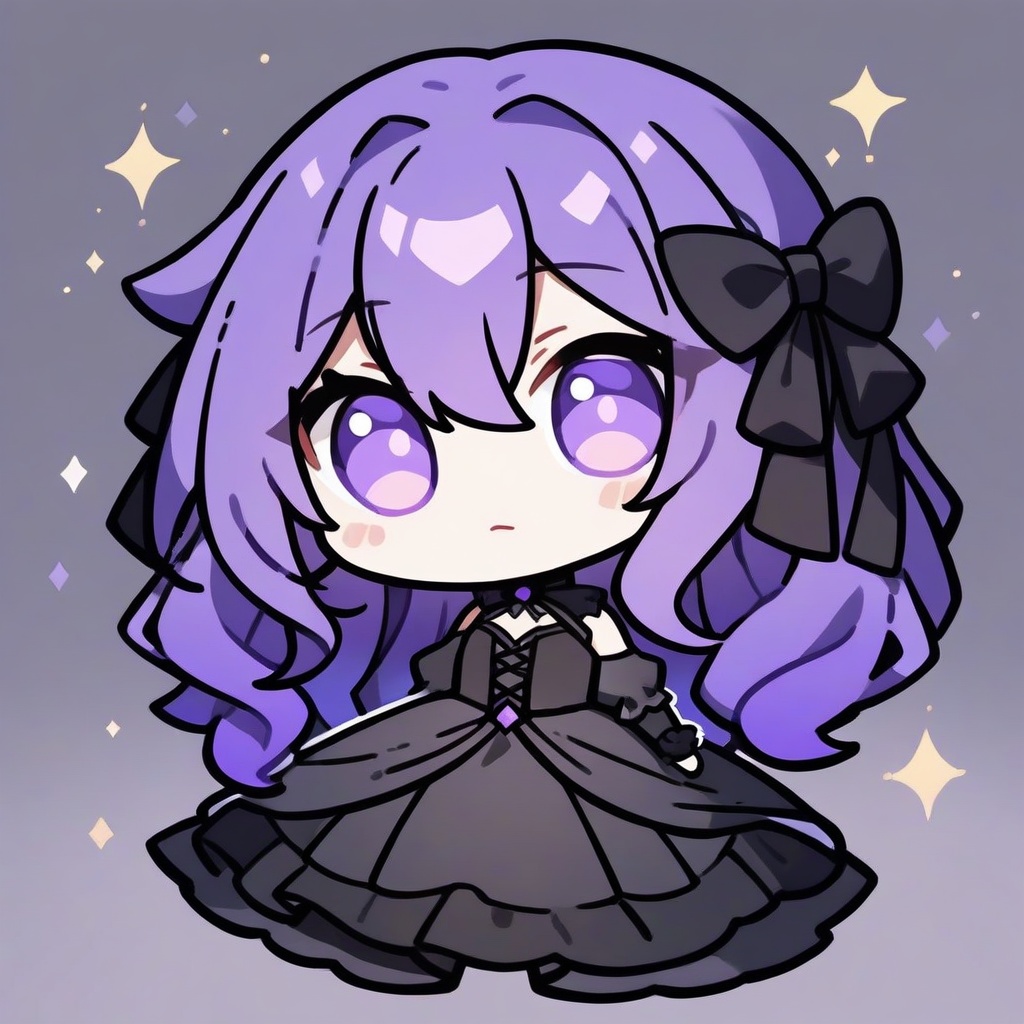 1girl,  chibi,  violet hair in long curls on Tensor.Art