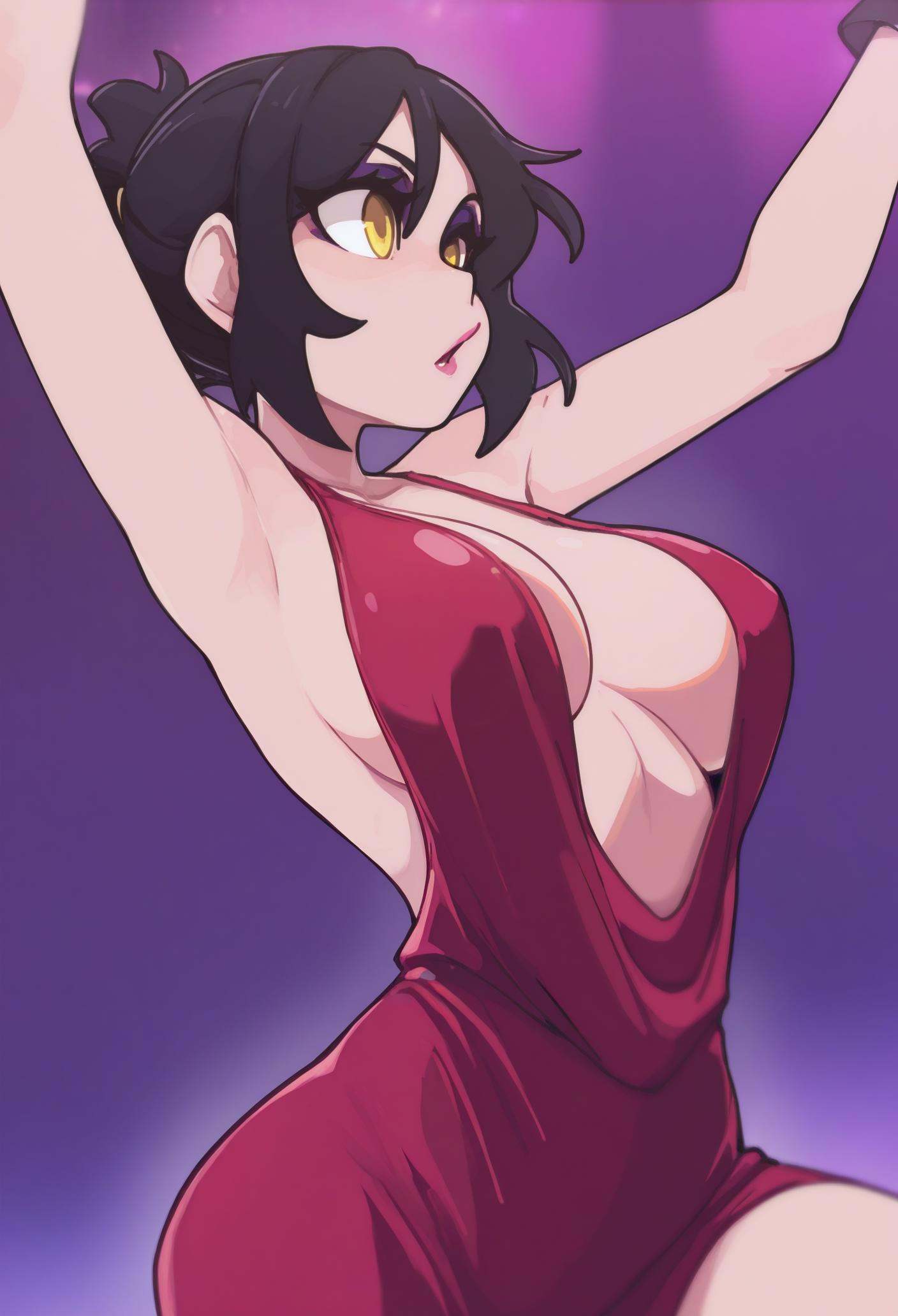 1girl,  solo,  red dress on Tensor.Art