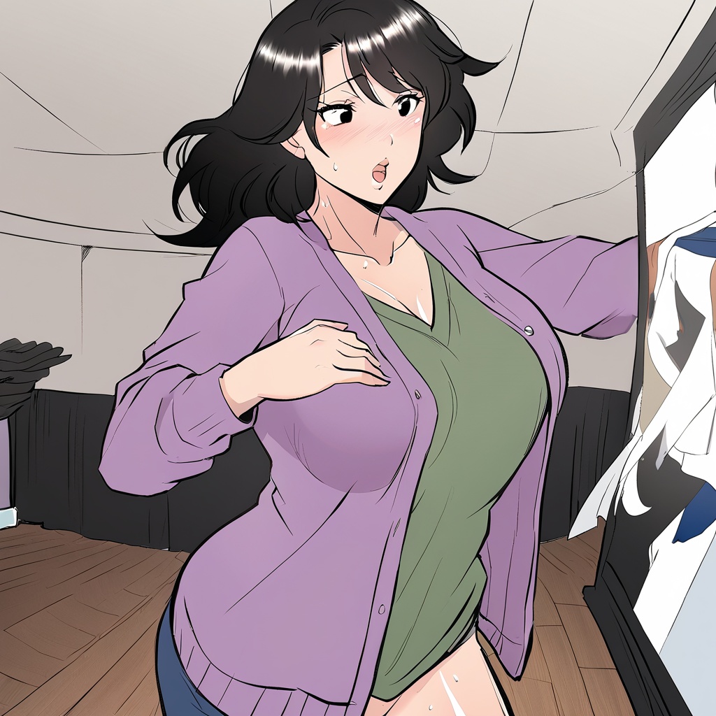1woman,  MILFs,  black hair on Tensor.Art