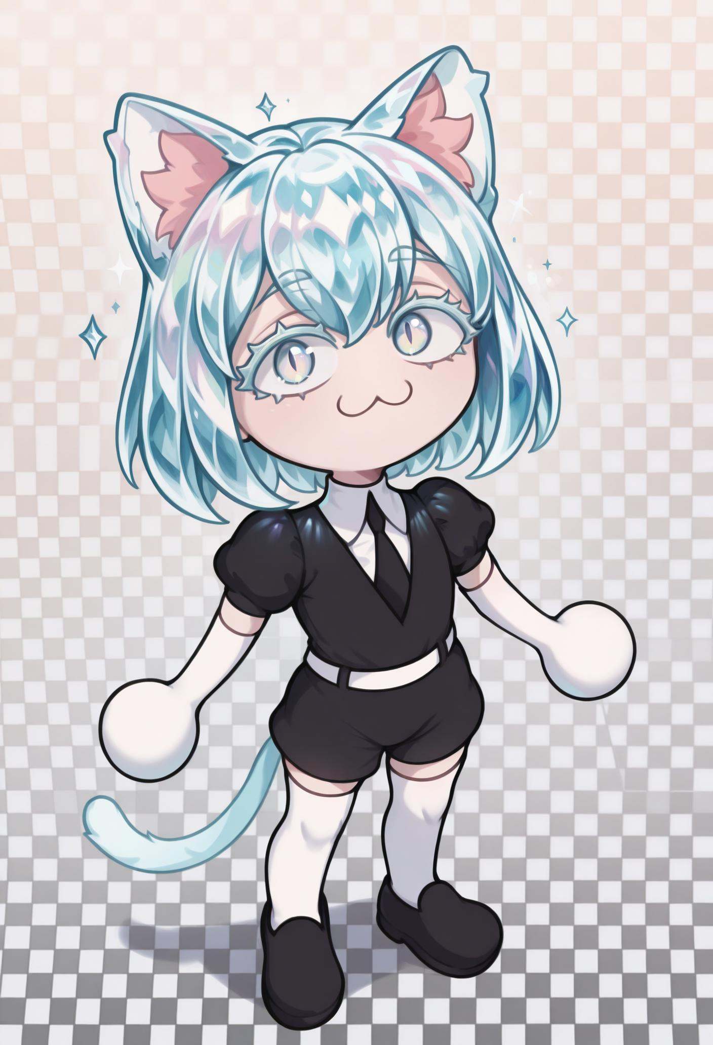 1girl,  solo,  checkered background on Tensor.Art