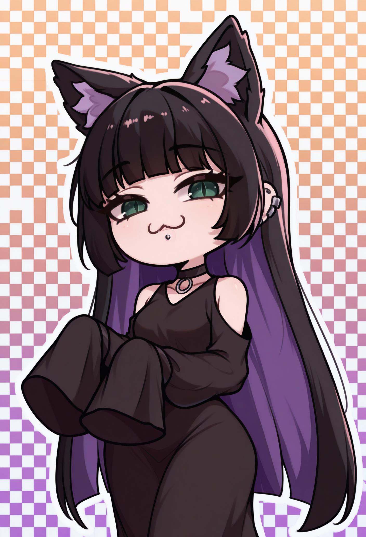 1girl,  solo,  checkered background on Tensor.Art