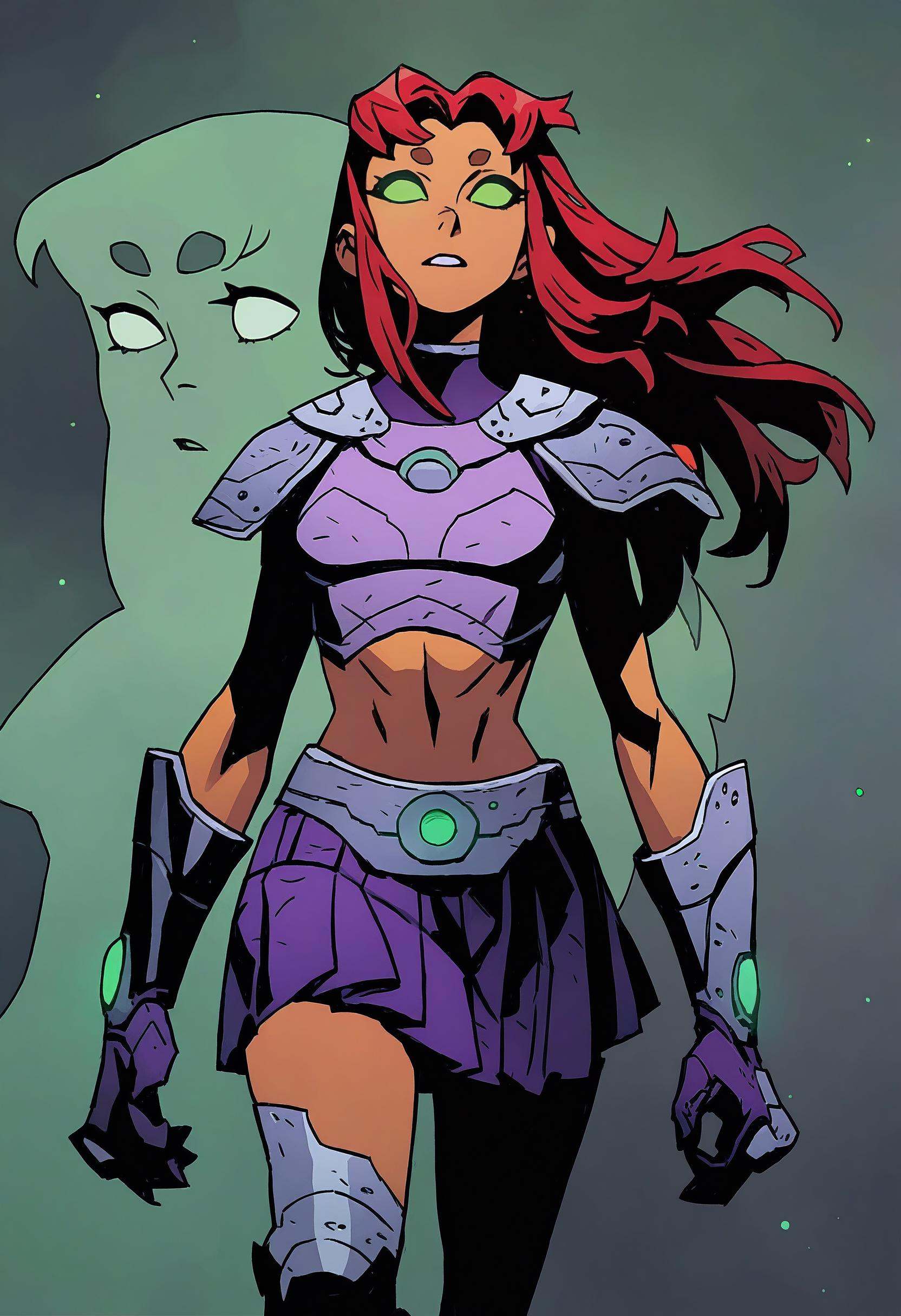 1girl,  solo,  starfire on Tensor.Art