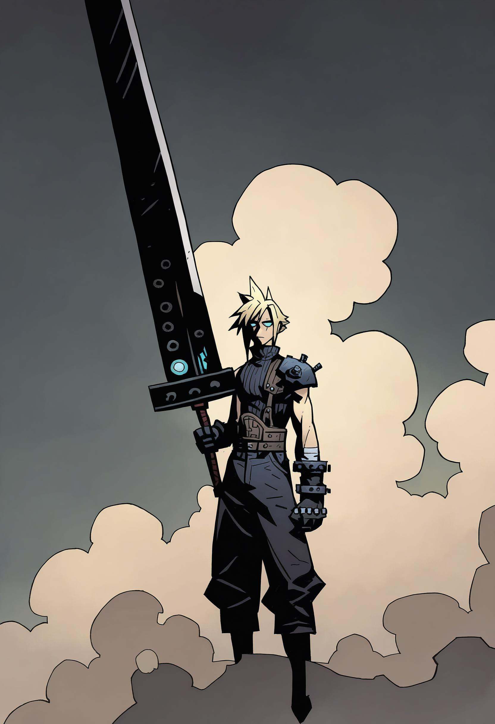 1boy,  solo,  cloud strife on Tensor.Art