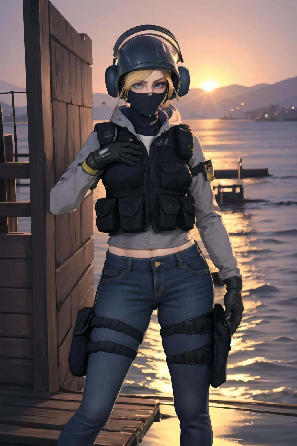 iq (rainbow six siege),  1girl,  solo on Tensor.Art