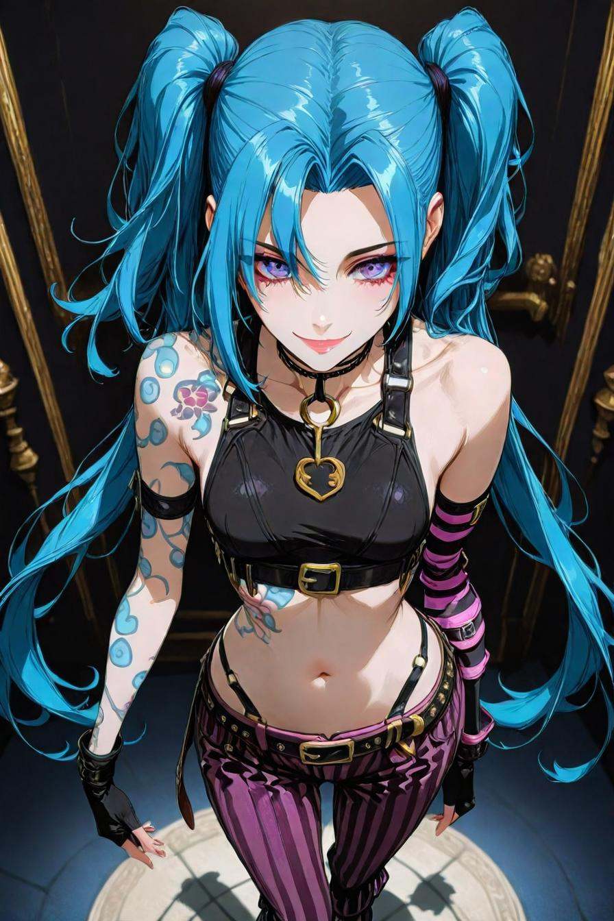 jinx,  blue hair,  pale skin on Tensor.Art