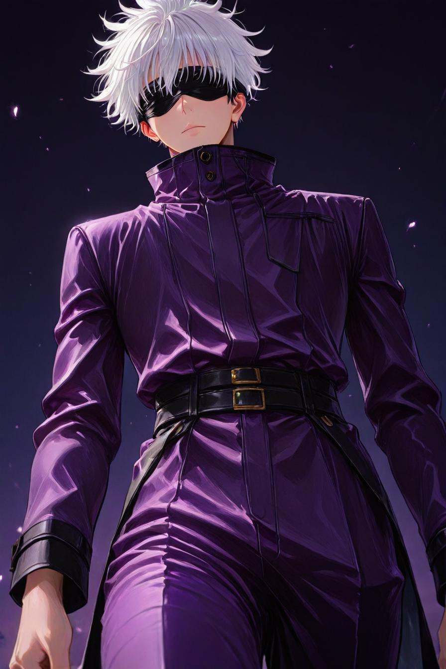 gojou satoru,  white hair,  purple pants on Tensor.Art