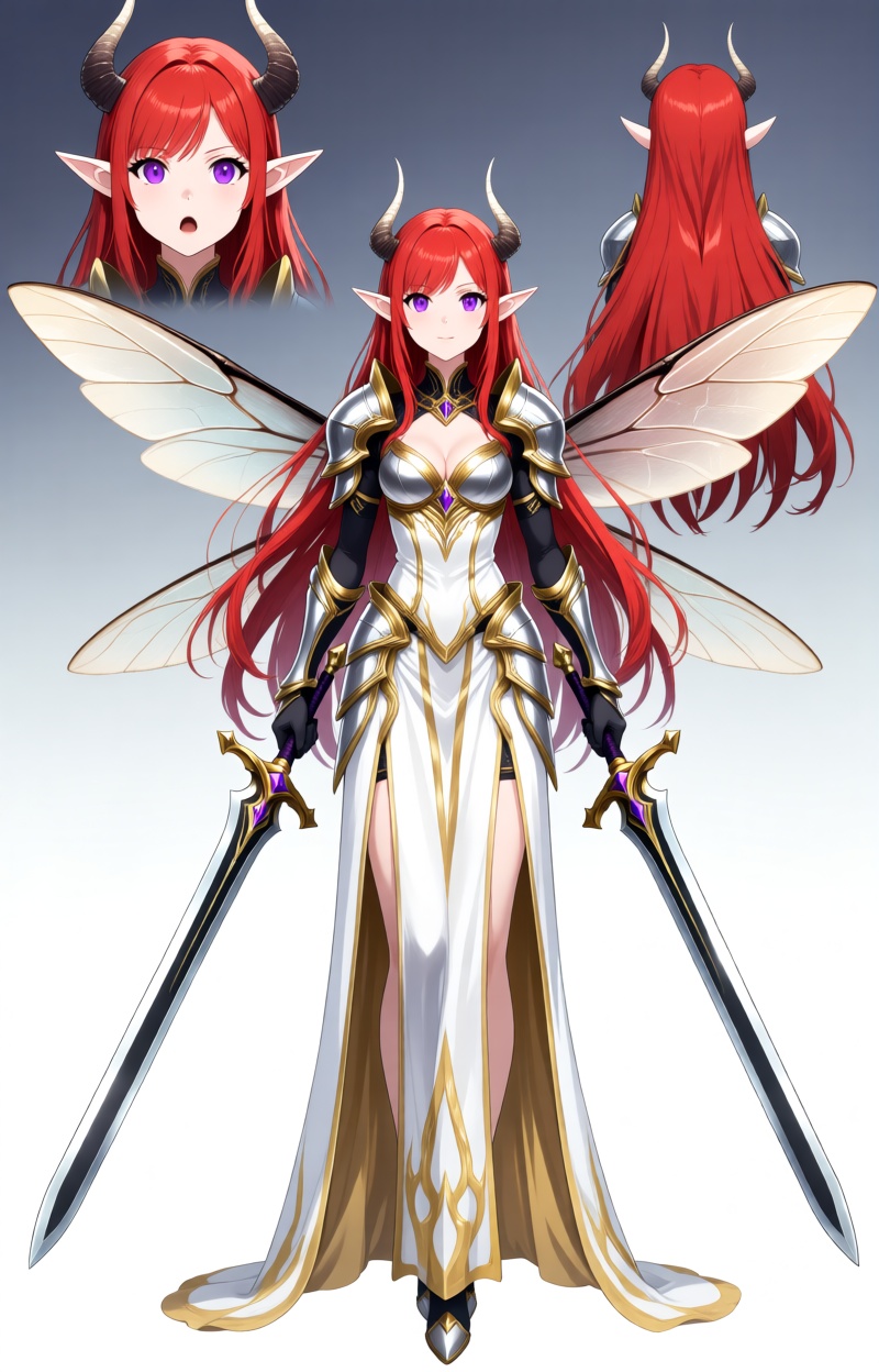 ((Multiple views,  reference sheet,  concept art on Tensor.Art