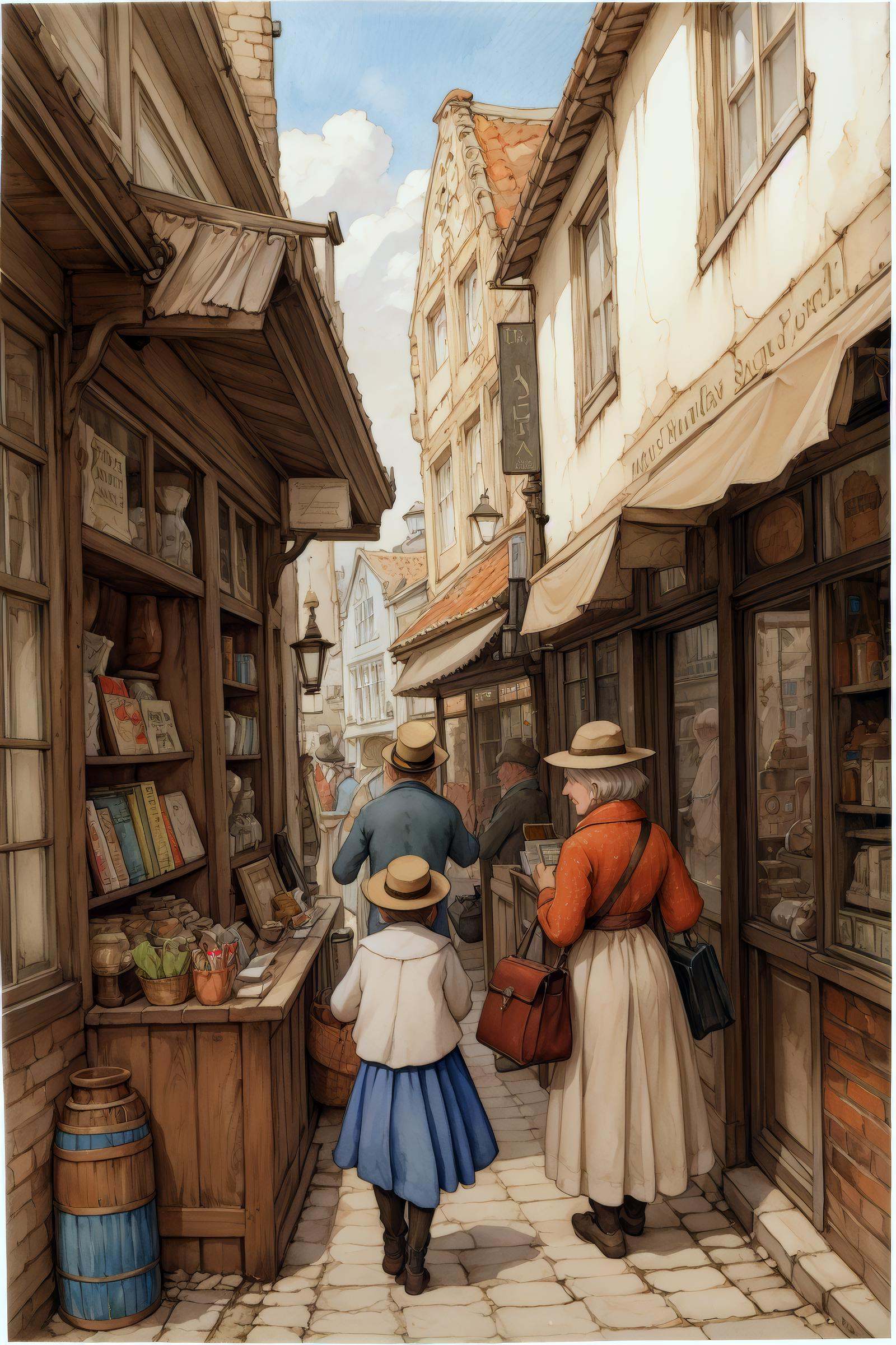 anton pieck style,  multiple boys,  hat on Tensor.Art