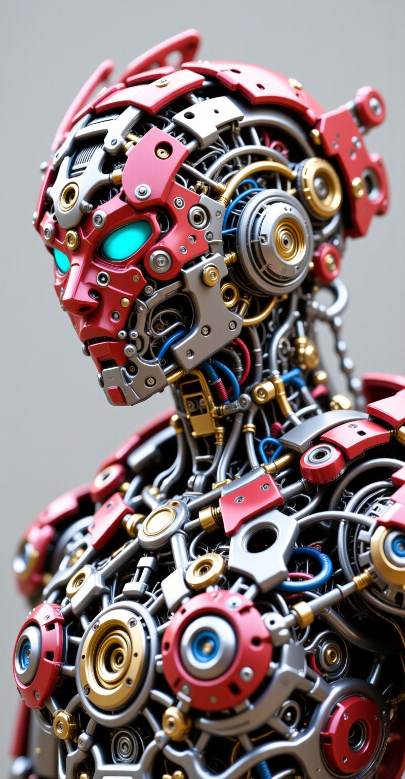 A hyper-detailed digital illustration of a futuristic robot,  resembling a nonhumanoid figure,  covered in intricate mecha...