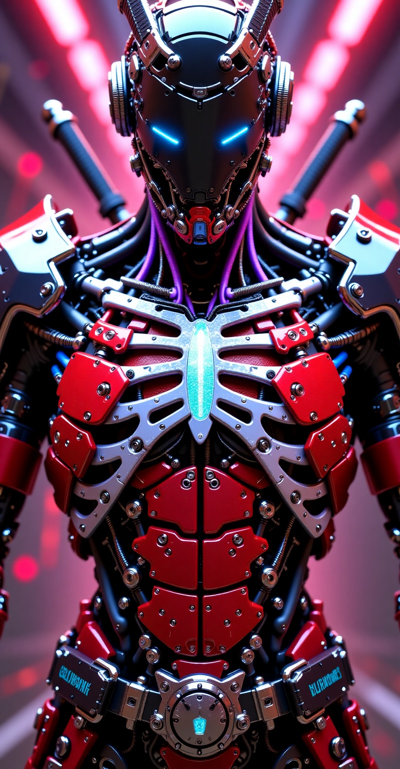 masterpiece,  ultra-detailed digital illustration,  male android samurai warrior on Tensor.Art