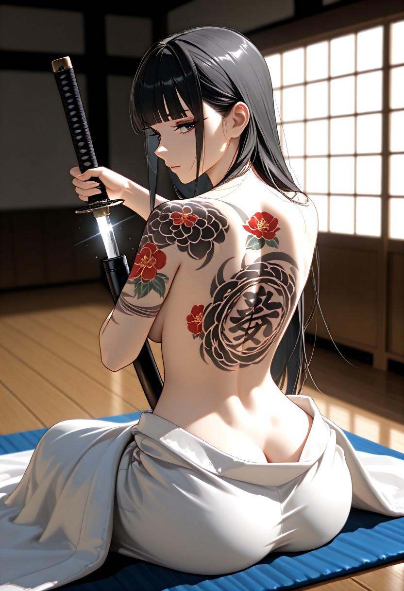 1girl,  solo,  samurai on Tensor.Art