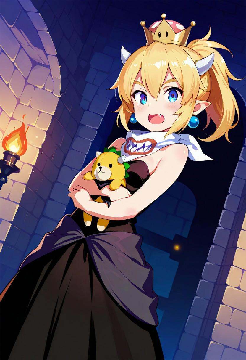 bowsettejr,  small breasts,  dress on Tensor.Art