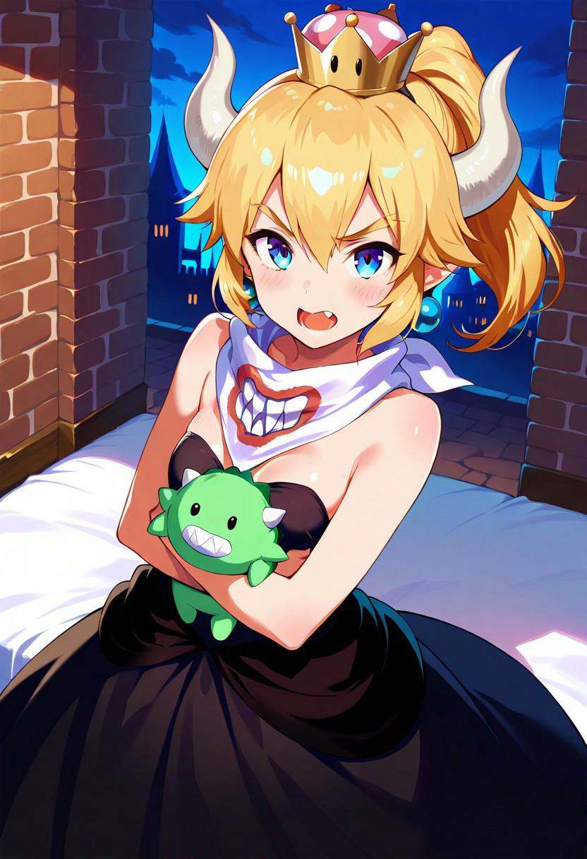 bowsettejr,  small breasts,  dress on Tensor.Art