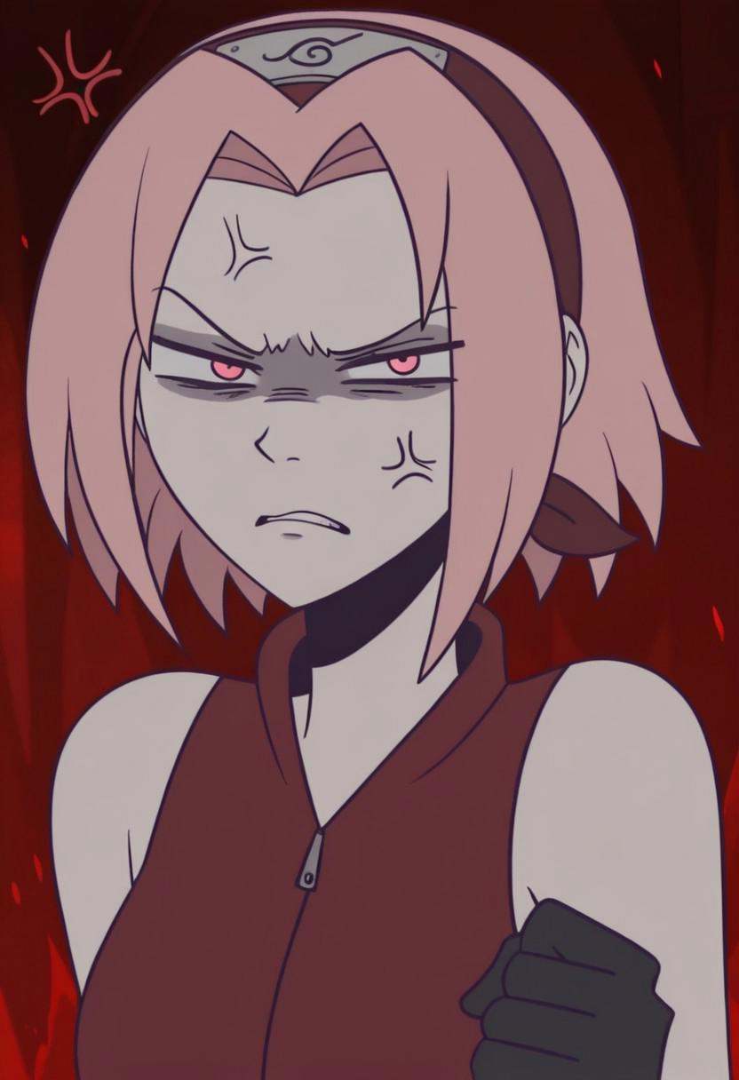 haruno sakura,  disgust:1.3,  anger vein on Tensor.Art