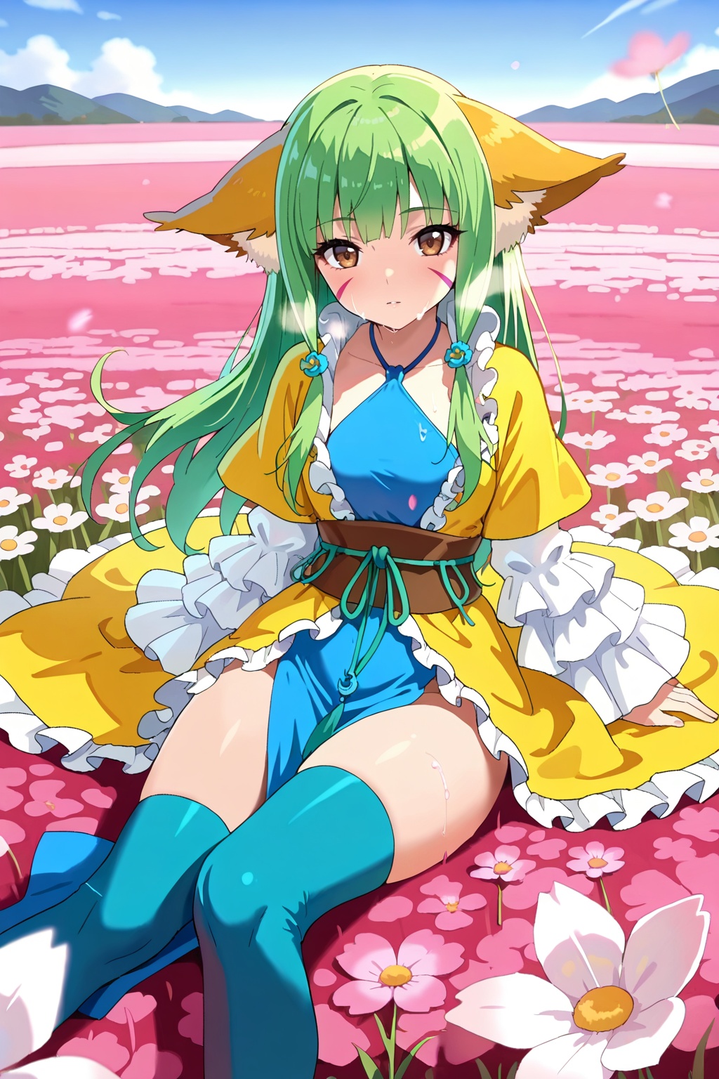 flower field,  flower field,  Thigh exposed on Tensor.Art