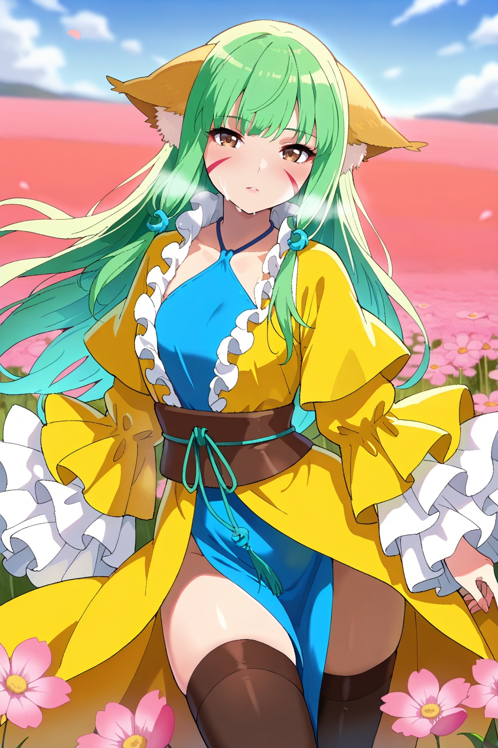 flower field,  flower field,  Thigh exposed on Tensor.Art