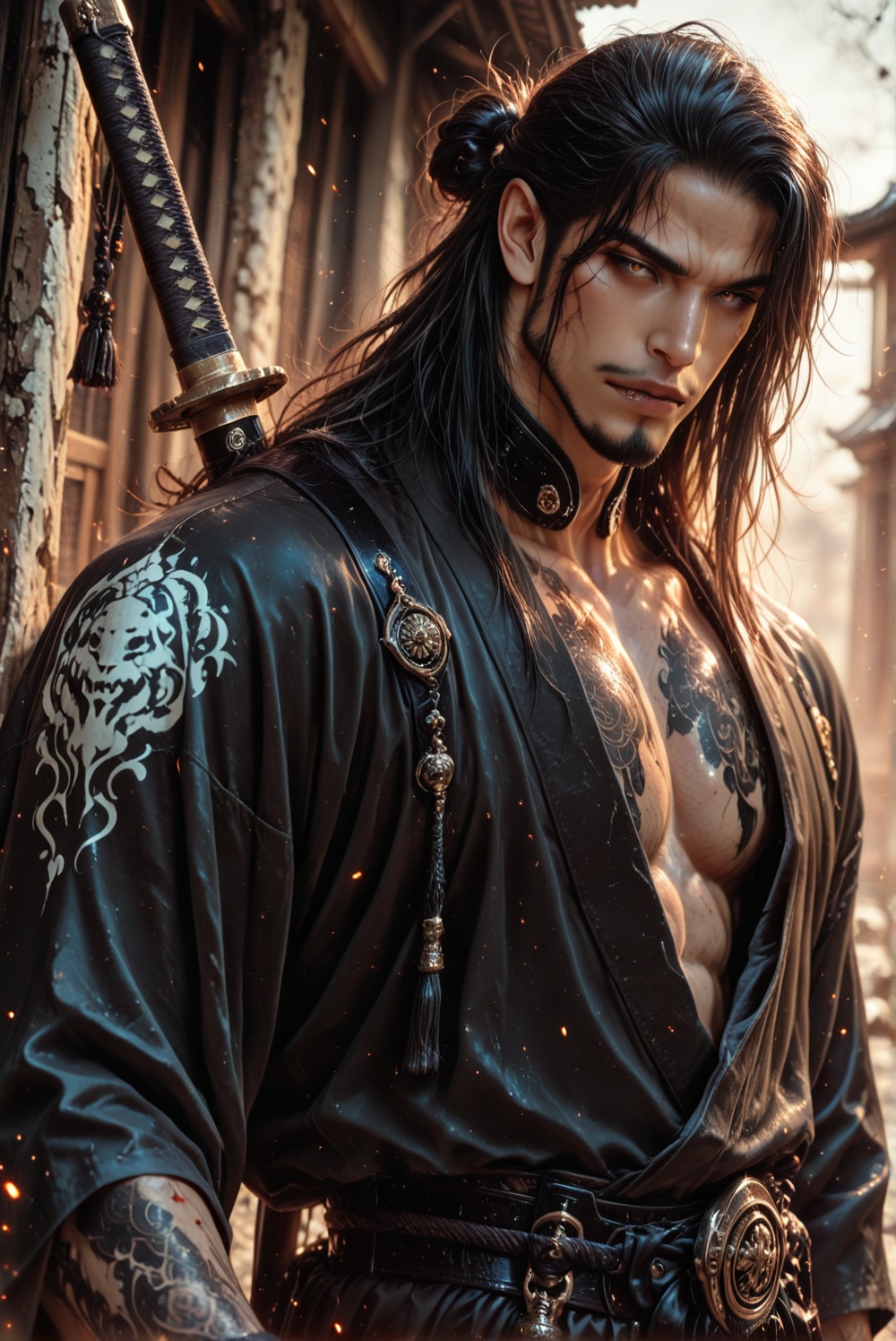 1boy,  bishounen samurai,  half body on Tensor.Art