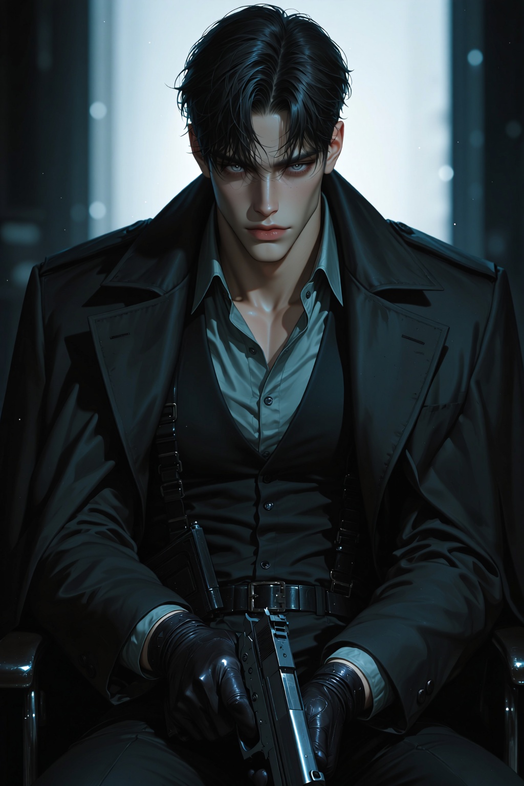 A high-resolution,  best quality,  cinematic light image with a solo male in front view on Tensor.Art