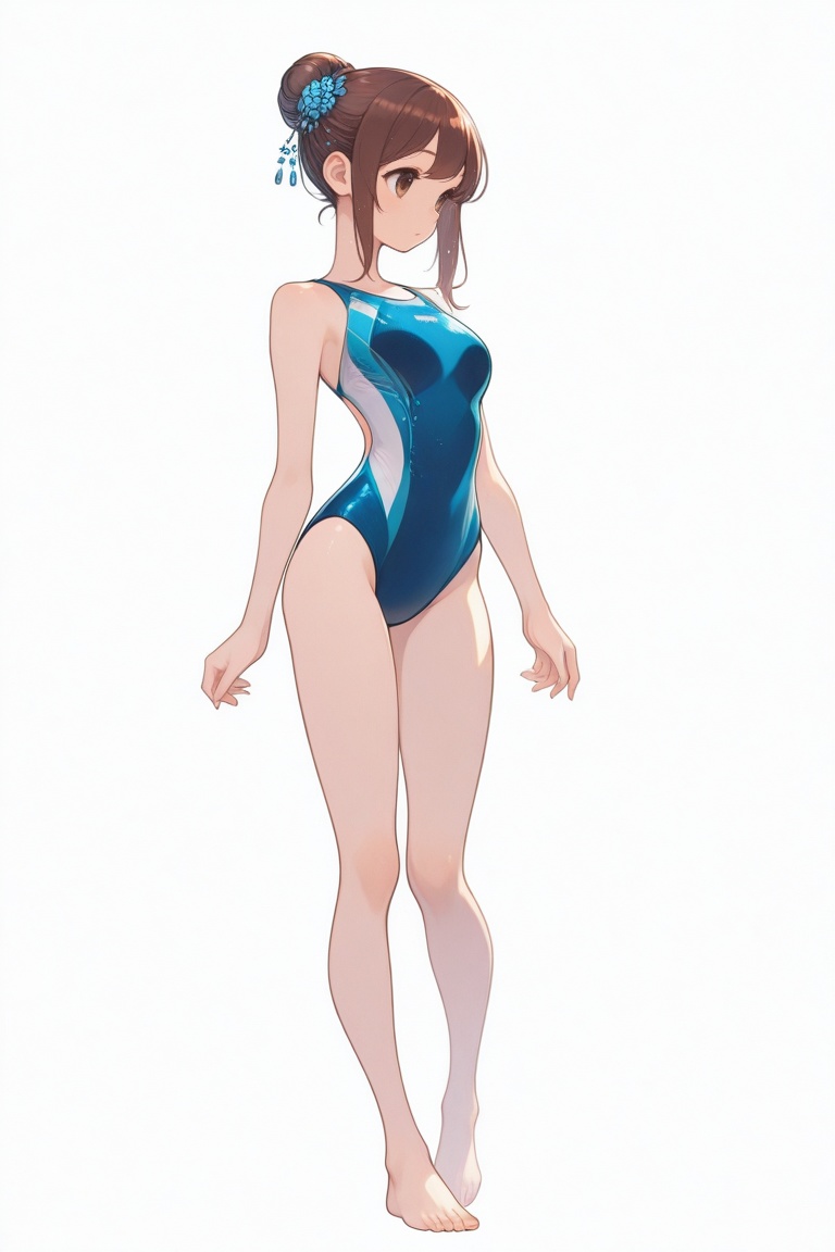 swimsuitgirl,  brown hair,  sidelocks on Tensor.Art