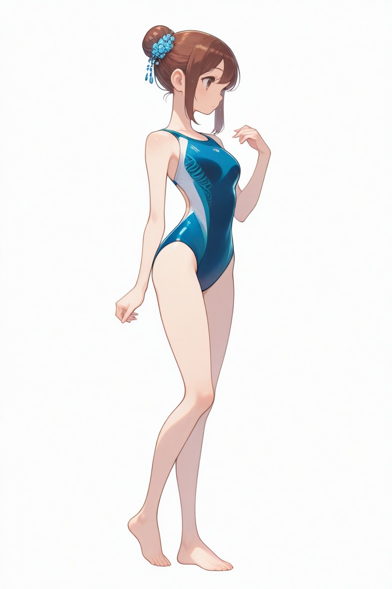swimsuitgirl,  brown hair,  sidelocks on Tensor.Art