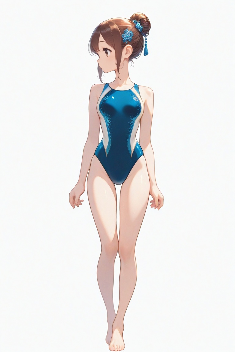 swimsuitgirl,  brown hair,  sidelocks on Tensor.Art