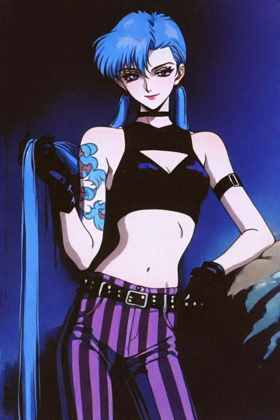 jinx,  blue hair,  pale skin on Tensor.Art