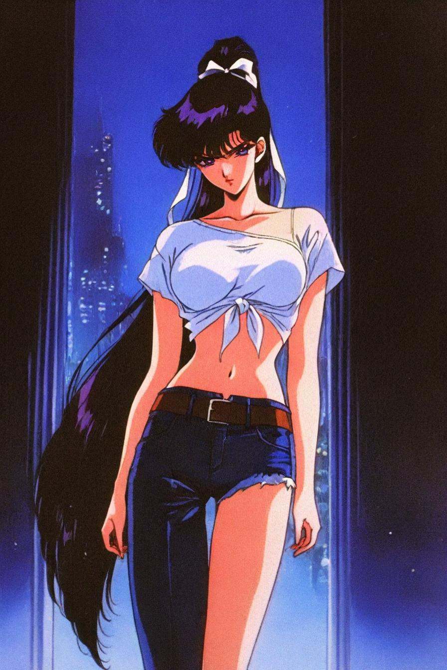 looking at the viewer,  asymmetrical clothes,  navel on Tensor.Art
