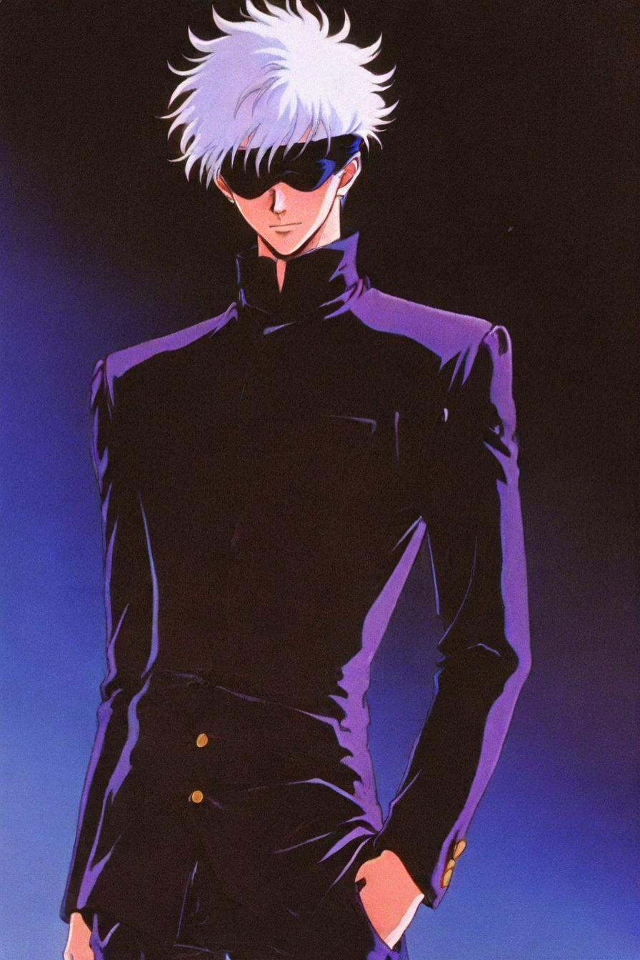 gojou satoru,  white hair,  purple pants on Tensor.Art
