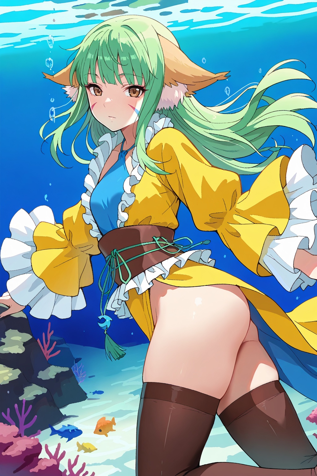 underwater,  underwater,  Thigh exposed on Tensor.Art