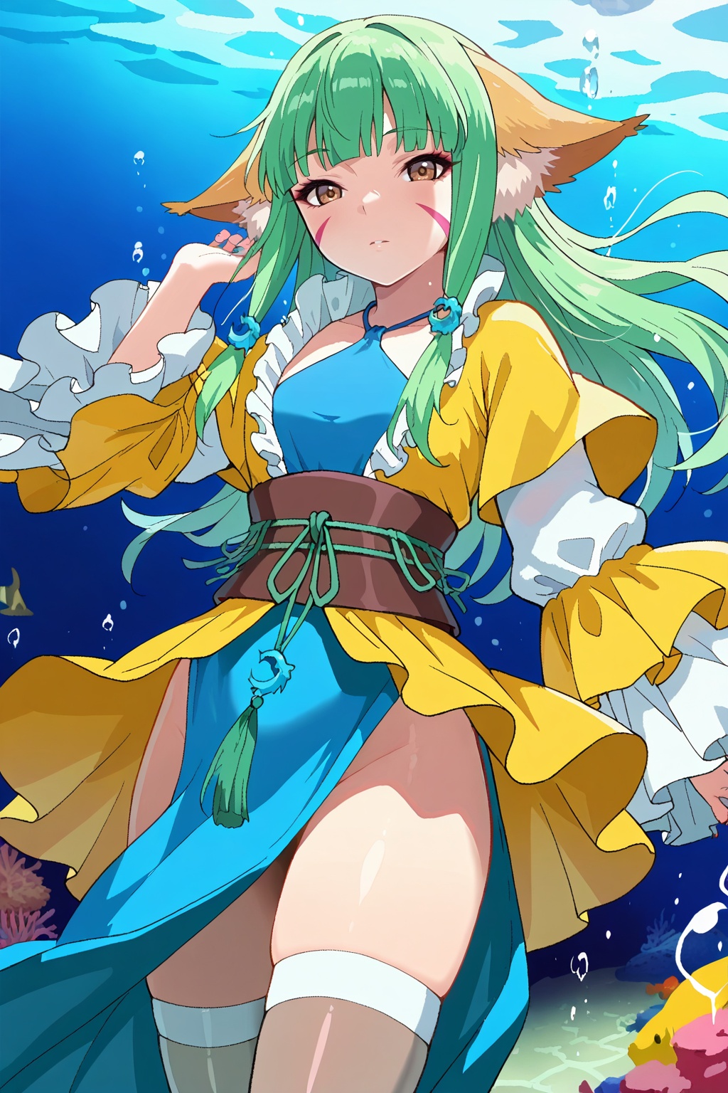 underwater,  underwater,  Thigh exposed on Tensor.Art