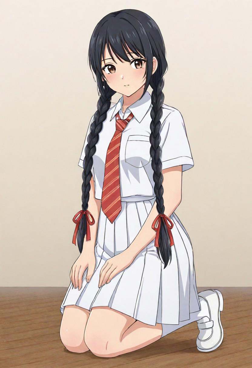 SLSCL,  black hair,  long braids on Tensor.Art