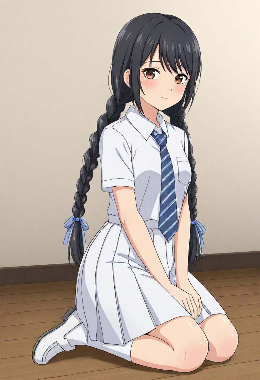 SLSCL,  black hair,  long braids on Tensor.Art