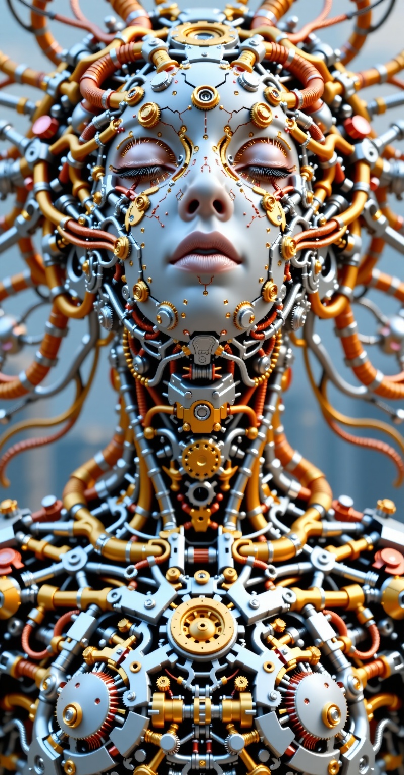 line art drawing cinematic film still professional 3d model This image is a digital art piece in a surreal,  abstract styl...