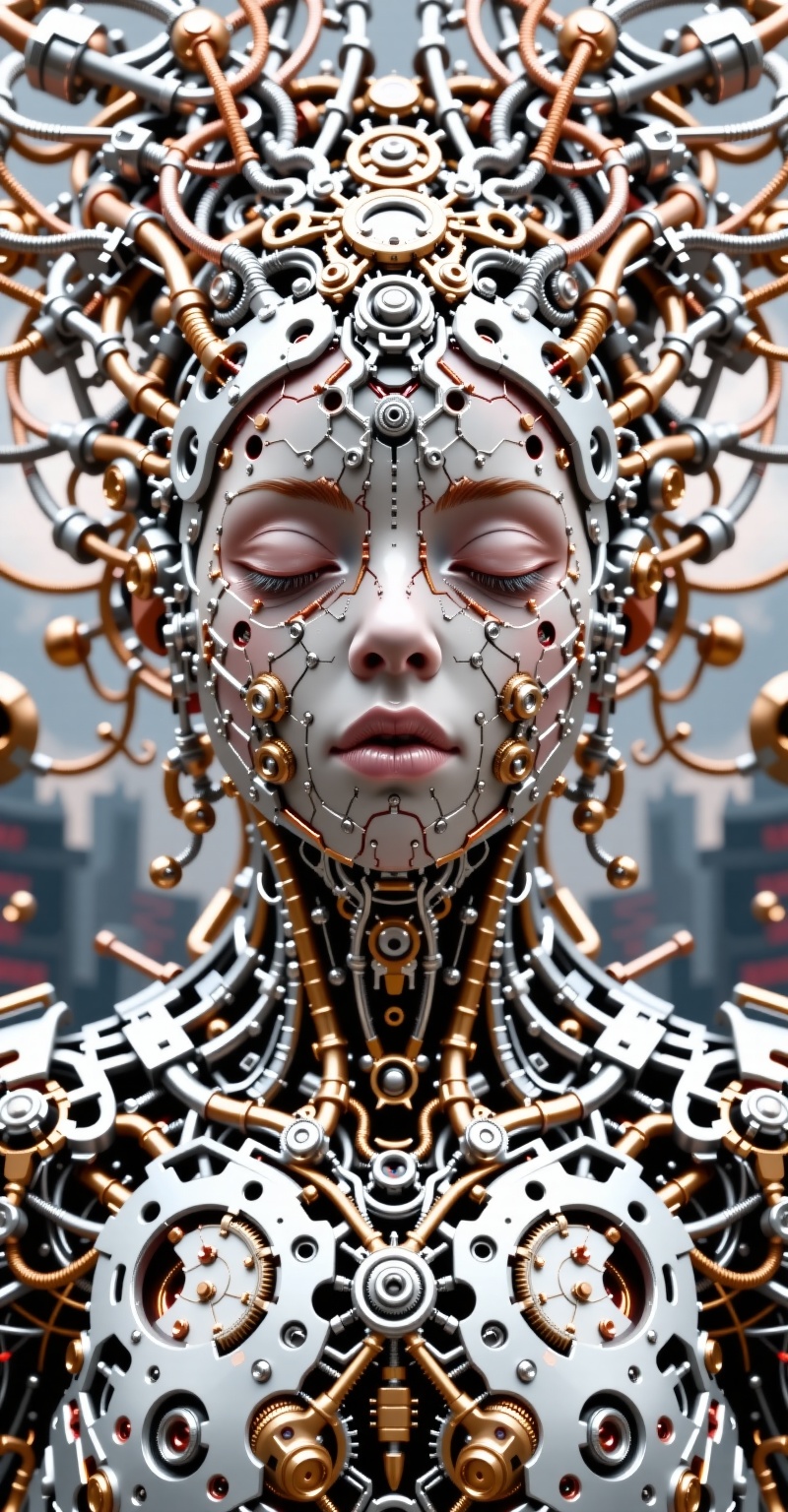 line art drawing cinematic film still professional 3d model This image is a digital art piece in a surreal,  abstract styl...