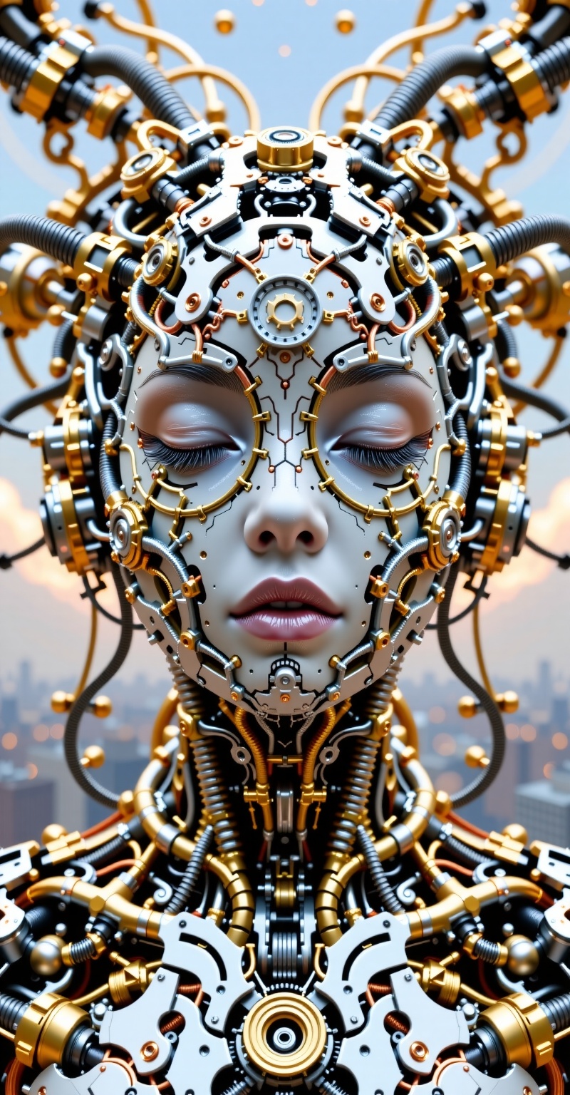 line art drawing cinematic film still professional 3d model This image is a digital art piece in a surreal,  abstract styl...