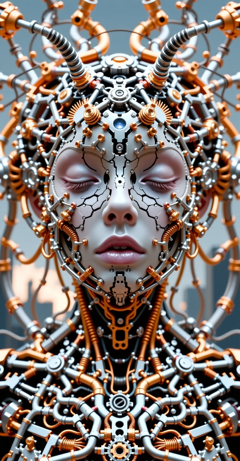 line art drawing cinematic film still professional 3d model This image is a digital art piece in a surreal,  abstract styl...