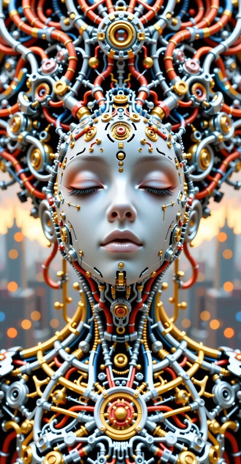line art drawing cinematic film still professional 3d model This image is a digital art piece in a surreal,  abstract styl...