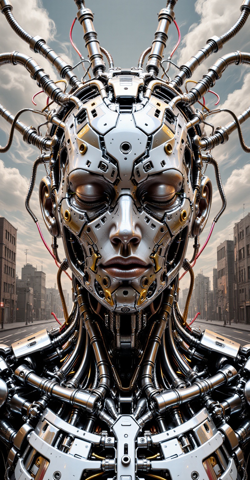 line art drawing cinematic film still professional 3d model This image is a digital art piece in a surreal,  abstract styl...