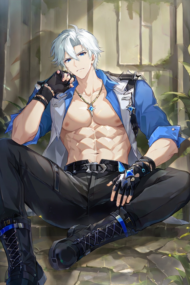 1boy,  male focus,  pants on Tensor.Art