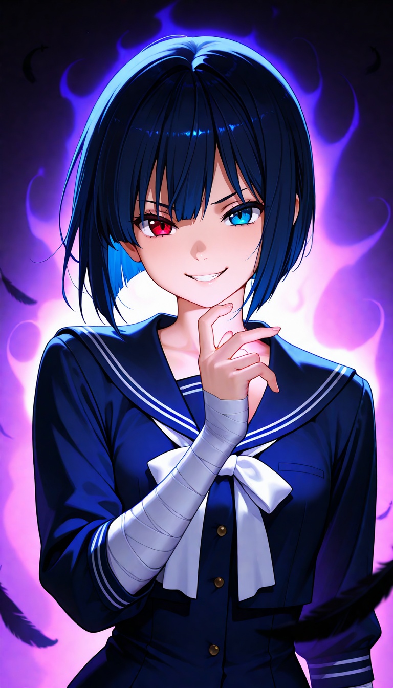 masterpiece:1.3,  best quality:1.3,  heterochromia:1.3 on Tensor.Art