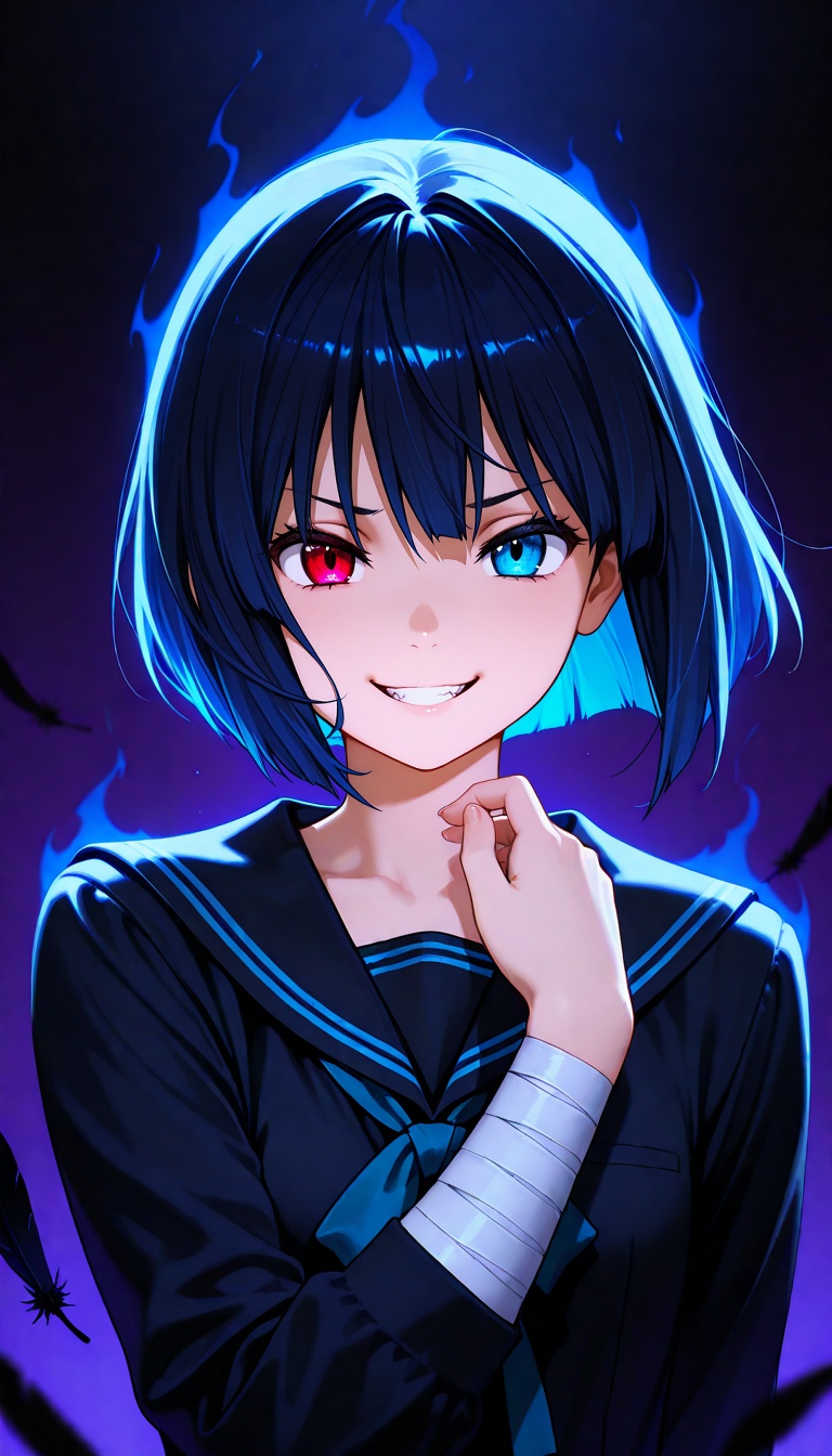 masterpiece:1.3,  best quality:1.3,  heterochromia:1.3 on Tensor.Art