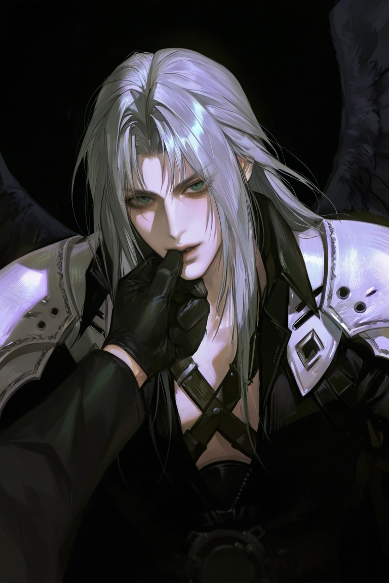 solo,  long hair,  gloves on Tensor.Art