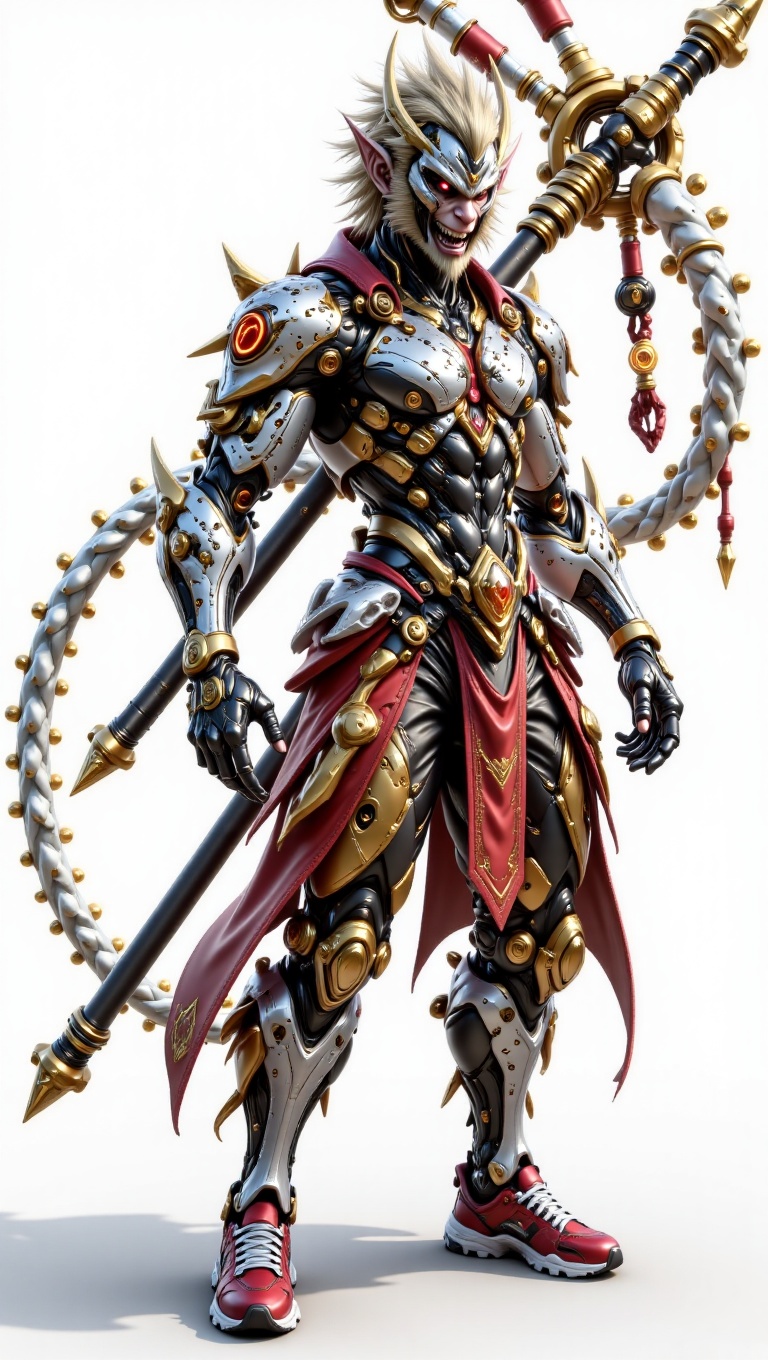 Image Analysis This image is a character concept design,  likely for a video game or an animated series,  depicting Sun Wu...