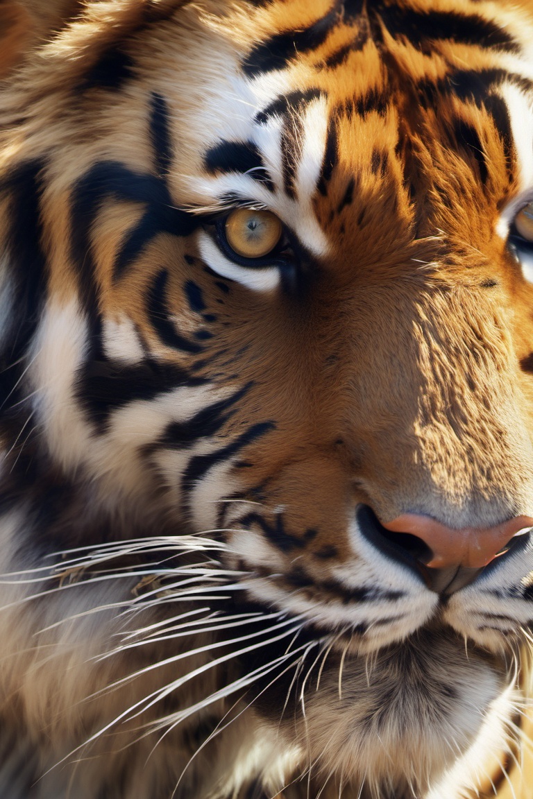 masterpiece,  A close-up of a tiger's head,  focusing on detailed HD hair nature on Tensor.Art