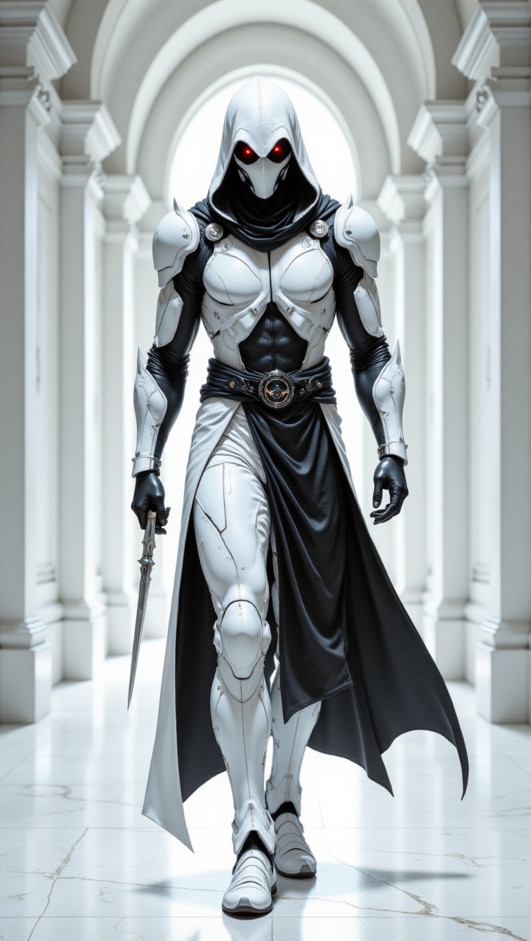a full-body shot of a male sci-fi assassin character,  clad in a sleek,  elegant on Tensor.Art