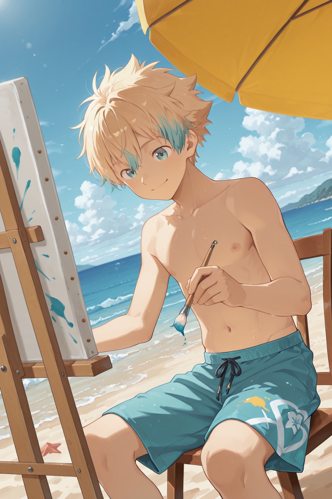 solo,  smile,  1boy on Tensor.Art