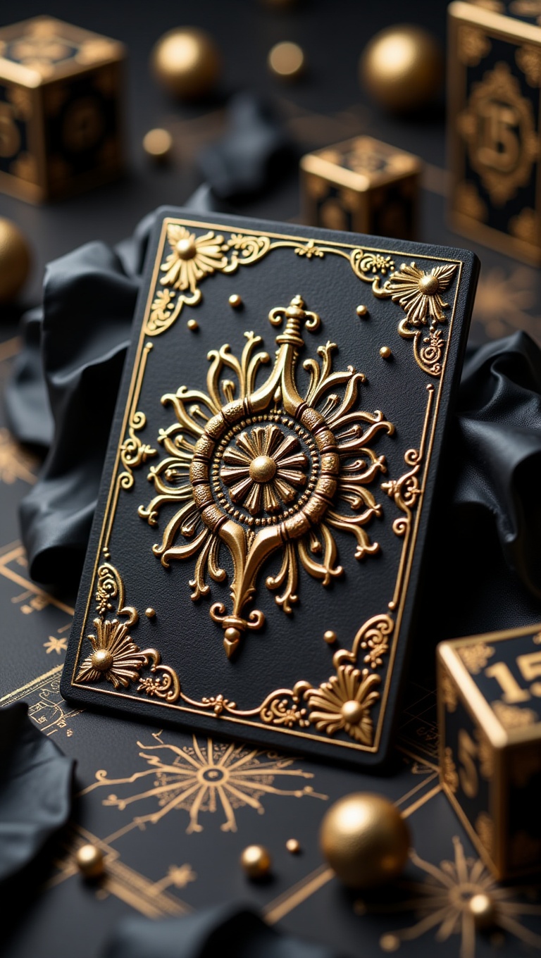 This image presents an exquisite,  ornate card or tile,  much like the previous one on Tensor.Art