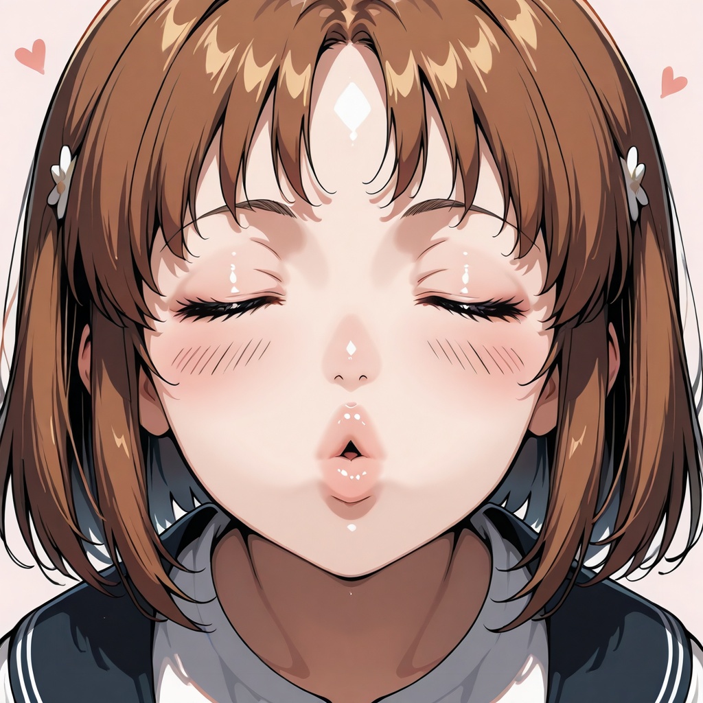 kiss face,  closed eyes,  1girl on Tensor.Art