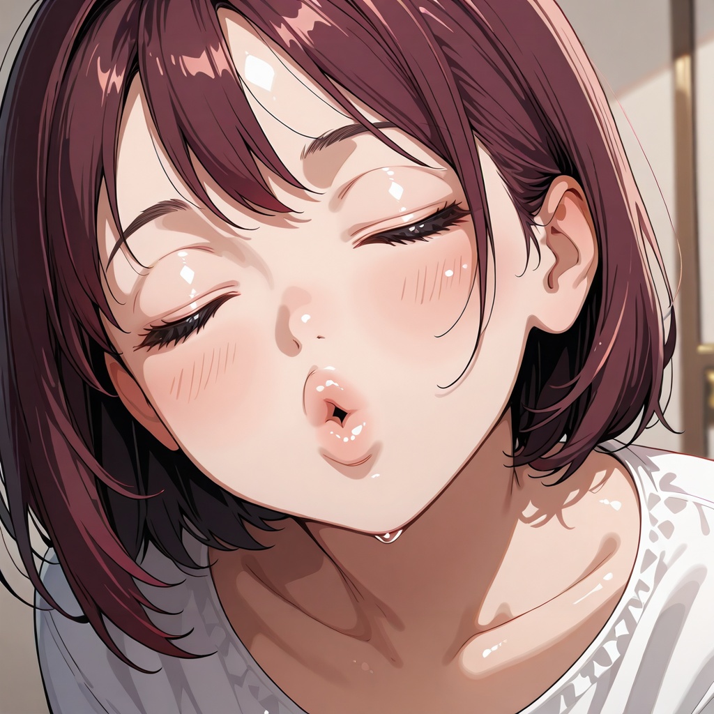 kiss face,  closed eyes,  1girl on Tensor.Art